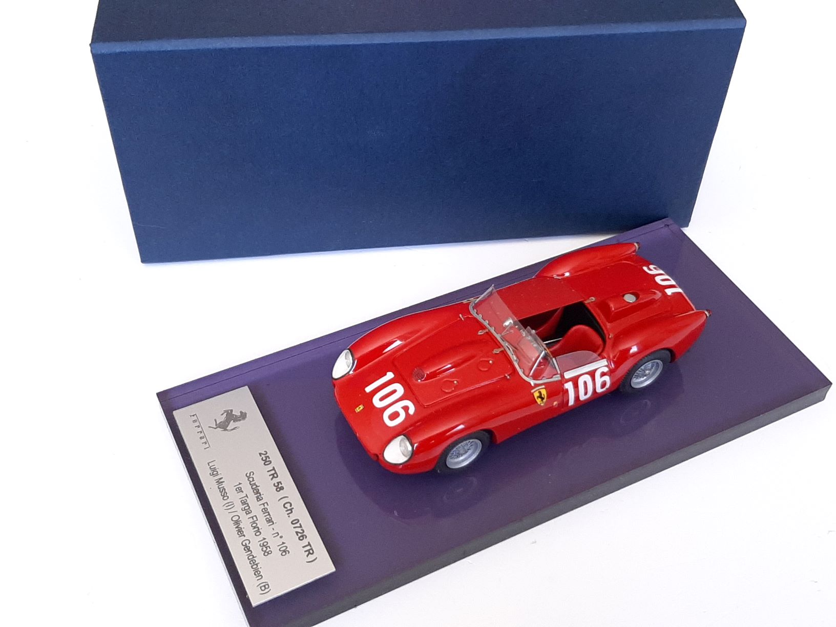 Décals Ferrari 250 TR Targa Florio 1958 102 106 1:32 1:43 1:24 1:18 slot